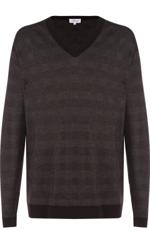 Кашемировый пуловер в клетку Brioni. Цвет: коричневый