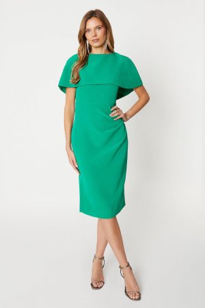Съемное боковое платье с накидкой и рюшами , зеленый Coast