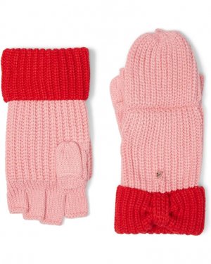 Перчатки Bow Cuff Pop Top Gloves, цвет Pink Multi Kate Spade New York
