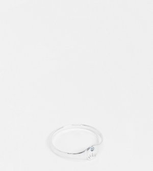Кольцо из стерлингового серебра с аквамарином для родившихся в марте -Серебристый Kingsley Ryan Curve