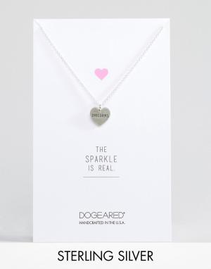 Серебряное ожерелье с подвеской-сердцем гравировкой Unicorns Dogeare Dogeared. Цвет: серебряный