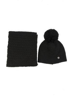 Комплект: шапка + снуд Bijoux Land. Цвет: черный