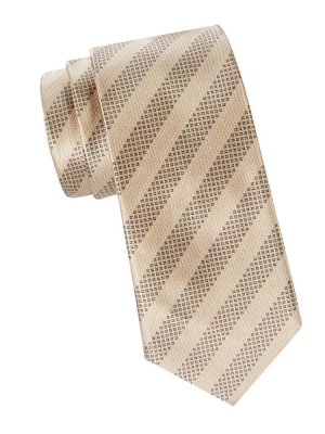 Полосатый шелковый галстук , цвет Green Blac Brioni