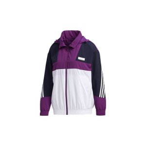 Neo Цветной блок с буквенным принтом Спортивная куртка капюшоном Женская Фиолетовый FU1068 Adidas