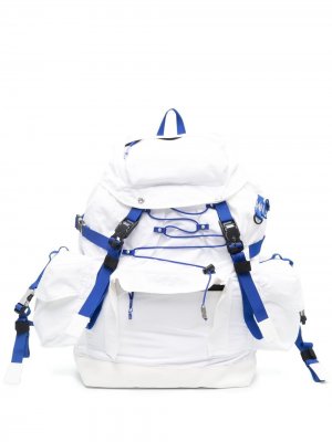Рюкзак с эластичным шнурком и пряжками Ader Error. Цвет: белый