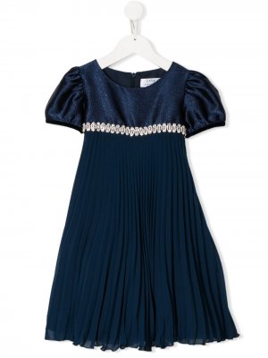 Платье с короткими рукавами и плиссировкой Lesy. Цвет: синий