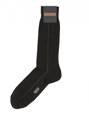 Черные мужские носки с логотипом Zegna