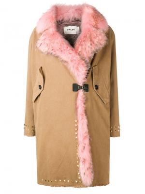 Пальто длины миди с отделкой Bazar Deluxe. Цвет: бежевый