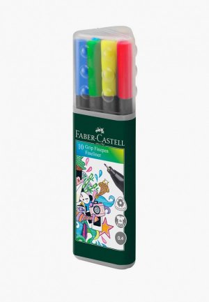 Набор ручек Faber-Castell Grip Finepen, капиллярные, 0,4 мм, трехгранная, 10 цв.. Цвет: разноцветный