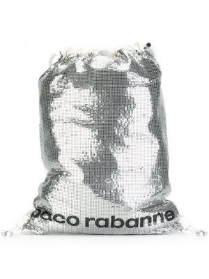 Рюкзак с пайетками Paco Rabanne. Цвет: металлический