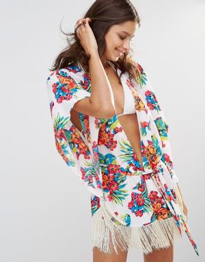 Пляжное кимоно с тропическим принтом Gossard. Цвет: multi1