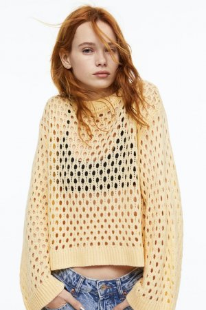 Ажурный свитер , светло-желтого H&M