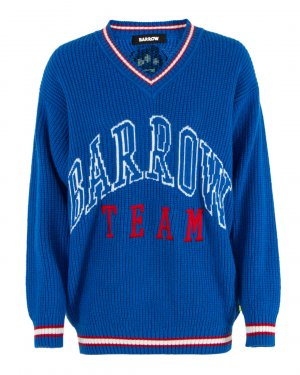Вязаный пуловер BARROW. Цвет: синий+белый