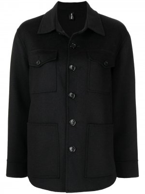 Шерстяная куртка-рубашка Paltò. Цвет: черный