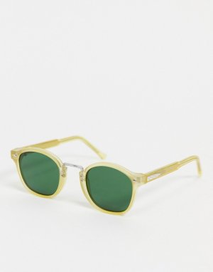 Круглые солнцезащитные очки в стиле унисекс с зелеными линзами светло-коричневой оправе VHX 2-Зеленый Spitfire