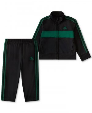 Трикотажная куртка и брюки Essential для маленьких мальчиков, комплект из 2 предметов adidas, черный Adidas