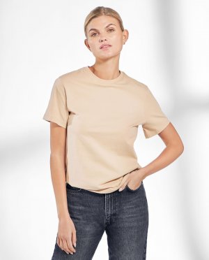 Женская футболка из органического хлопка с короткими рукавами и круглым вырезом , бежевый Bread & Boxers. Цвет: бежевый