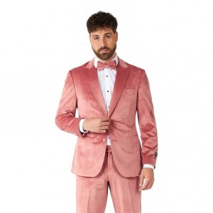 Мужской костюм приталенного кроя OppoSuits, розовый бархат Opposuits