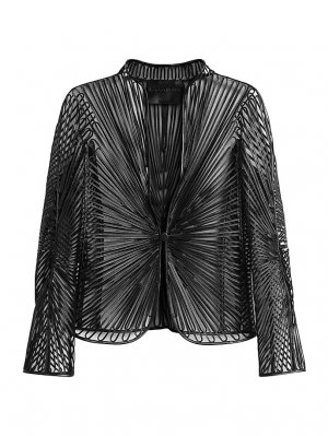 Приталенный кожаный вечерний пиджак , черный Giorgio Armani