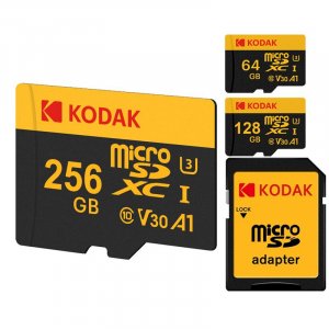 Карта флэш-памяти KODAK ULTRA PERFORMANCE U3 V30 A1 microSDXC UHS-I с адаптером класса 10 UHS-1, до 100 МБ/с для смартфона зеркальной камерой