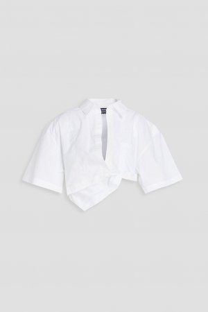 Укороченная рубашка-капри из хлопкового поплина JACQUEMUS, белый Jacquemus