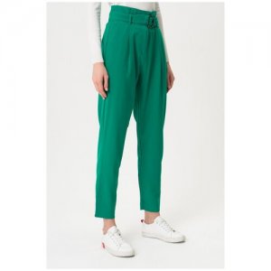 Зауженные брюки с поясом 20805232 Зеленый 44 b.young. Цвет: зеленый