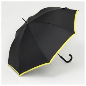 Зонт - трость полуавтоматический Кант, 8 спиц, R = 51 см, цвет чёрный/жёлтый Queen fair