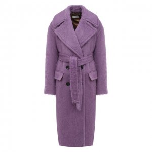 Шерстяное пальто Dries Van Noten. Цвет: фиолетовый