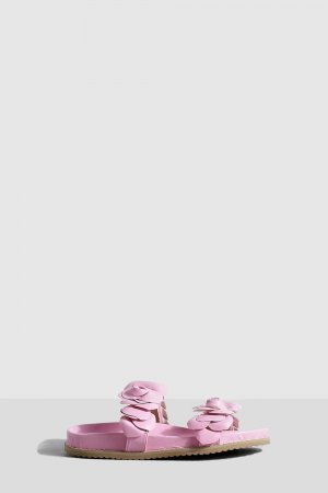 Сандалии-эспадрильи с цветочным ремешком , розовый Boohoo