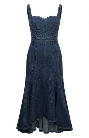Джинсовое платье Alexander McQueen. Цвет: синий