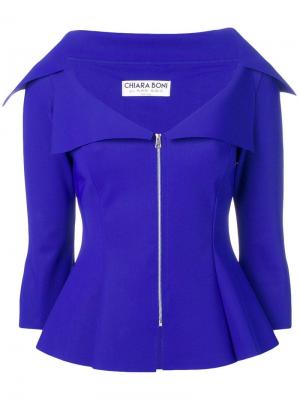 Приталенная куртка на молнии Le Petite Robe Di Chiara Boni. Цвет: синий