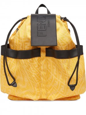 Рюкзак с нашивкой-логотипом Fendi. Цвет: желтый