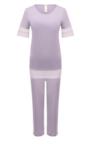 Хлопковая пижама Hanro. Цвет: сиреневый