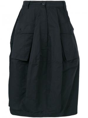 Объемная юбка с карманами Rundholz Black Label. Цвет: чёрный