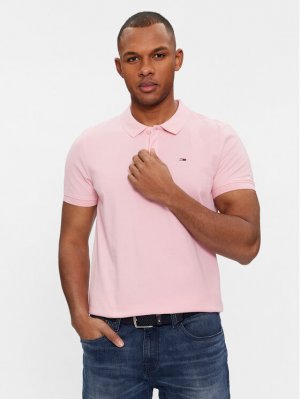 Рубашка-поло узкого кроя , розовый Tommy Jeans