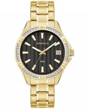 Женские часы-браслет из нержавеющей стали золотистого цвета, 36 мм, золотой Caravelle
