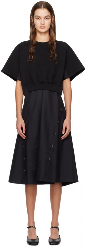 Черное многослойное платье-миди 3.1 Phillip Lim
