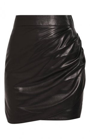 Кожаная мини-юбка Versace. Цвет: черный