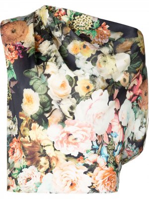 Блузка асимметричного кроя с драпировкой Michelle Mason. Цвет: черный
