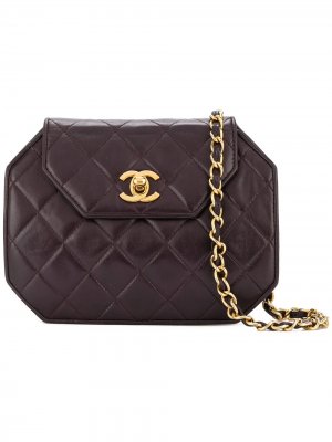 Сумка на плечо с логотипом CC Chanel Pre-Owned. Цвет: фиолетовый