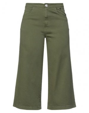 Укороченные джинсы SOUVENIR. Цвет: зеленый-милитари