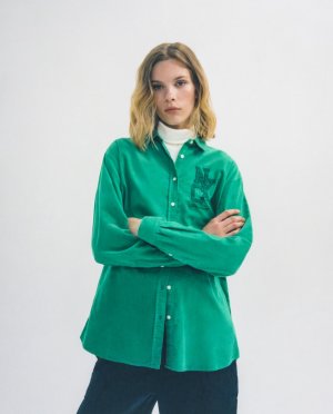 Женская рубашка на пуговицах с длинным рукавом , зеленый IKKS