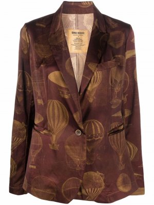 Пиджак с принтом Uma Wang. Цвет: коричневый