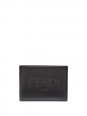 Бумажник с логотипом Fendi. Цвет: черный
