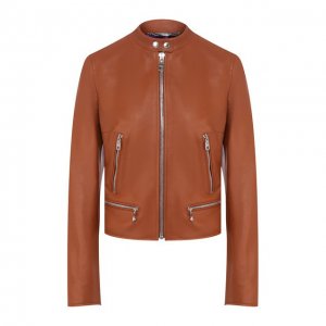 Кожаная куртка Dolce & Gabbana. Цвет: коричневый
