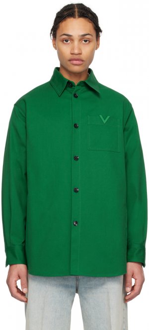 Зеленая рубашка с фурнитурой Valentino