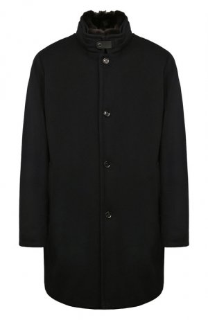 Пуховое пальто с отделкой из меха кролика Bond-FUR-LE Moorer. Цвет: синий
