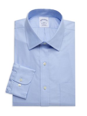 Однотонная классическая рубашка Regent Fit , синий Brooks Brothers