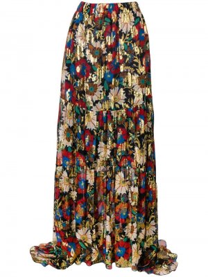 Длинная юбка с цветочным принтом Anjuna. Цвет: черный