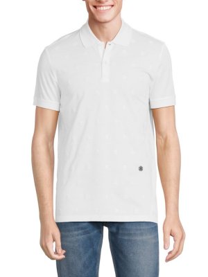 Текстурированная футболка-поло с логотипом , белый Roberto Cavalli